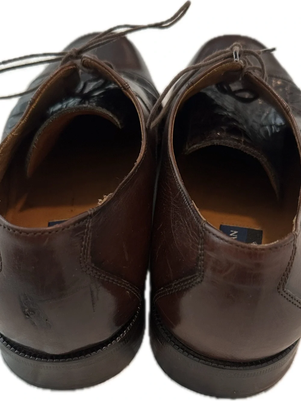 Bostonian Men's Dark Brown Leather Lace Up Oxfords with Croc Embossed Detail